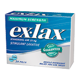 Ex-lax&nbsp;Stimulant Laxative&nbsp;Maximum Strength Pills Right Picture